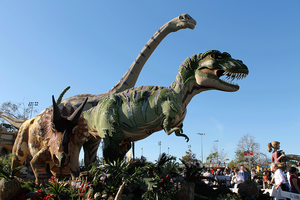 dinosaur at rose bowl